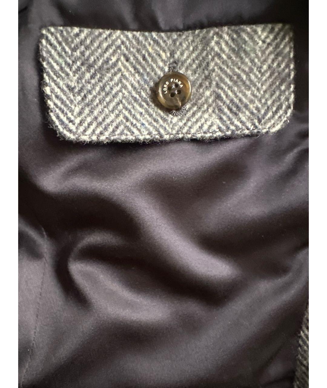 LORO PIANA Серое шерстяное пальто, фото 6