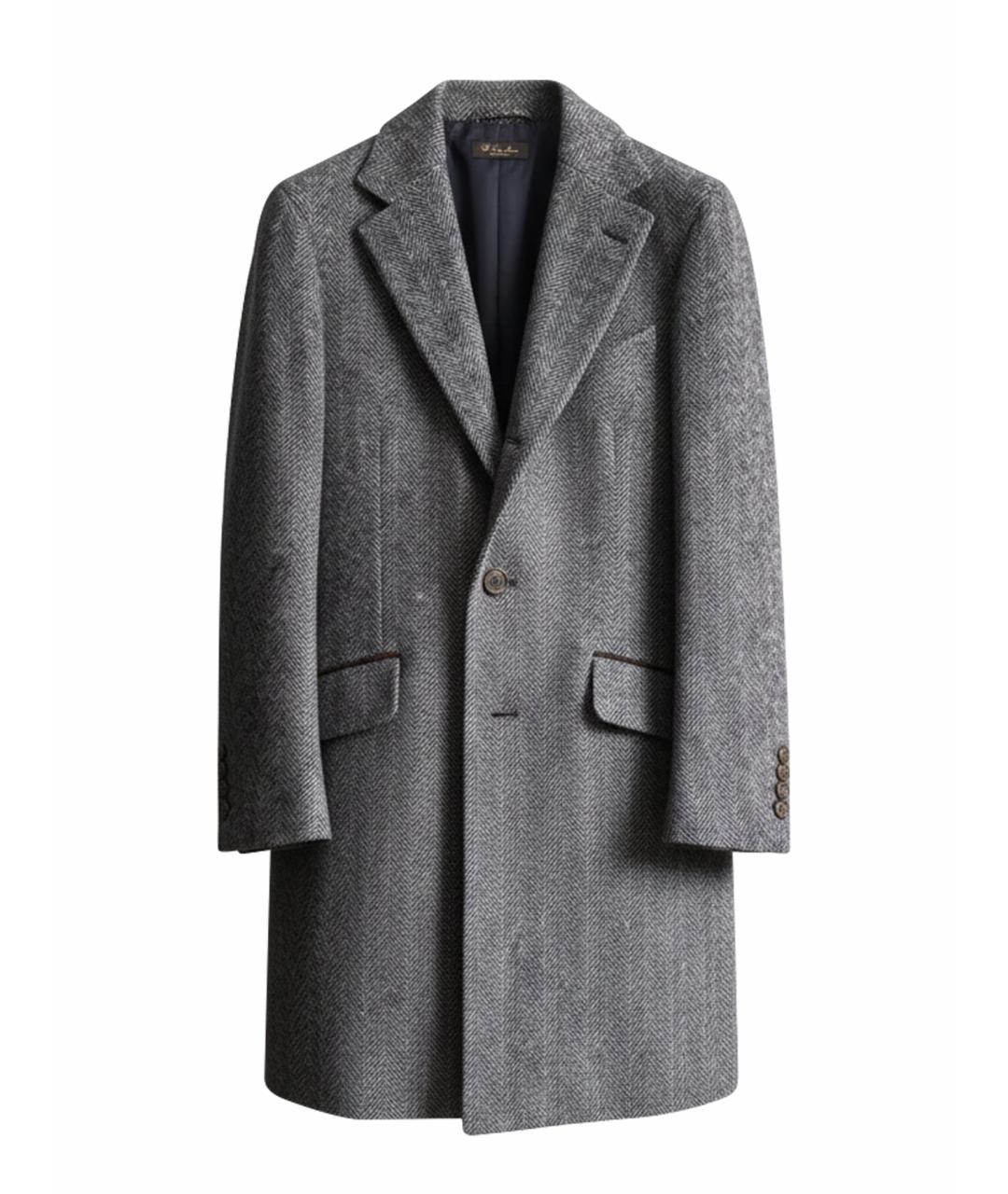 LORO PIANA Серое шерстяное пальто, фото 1