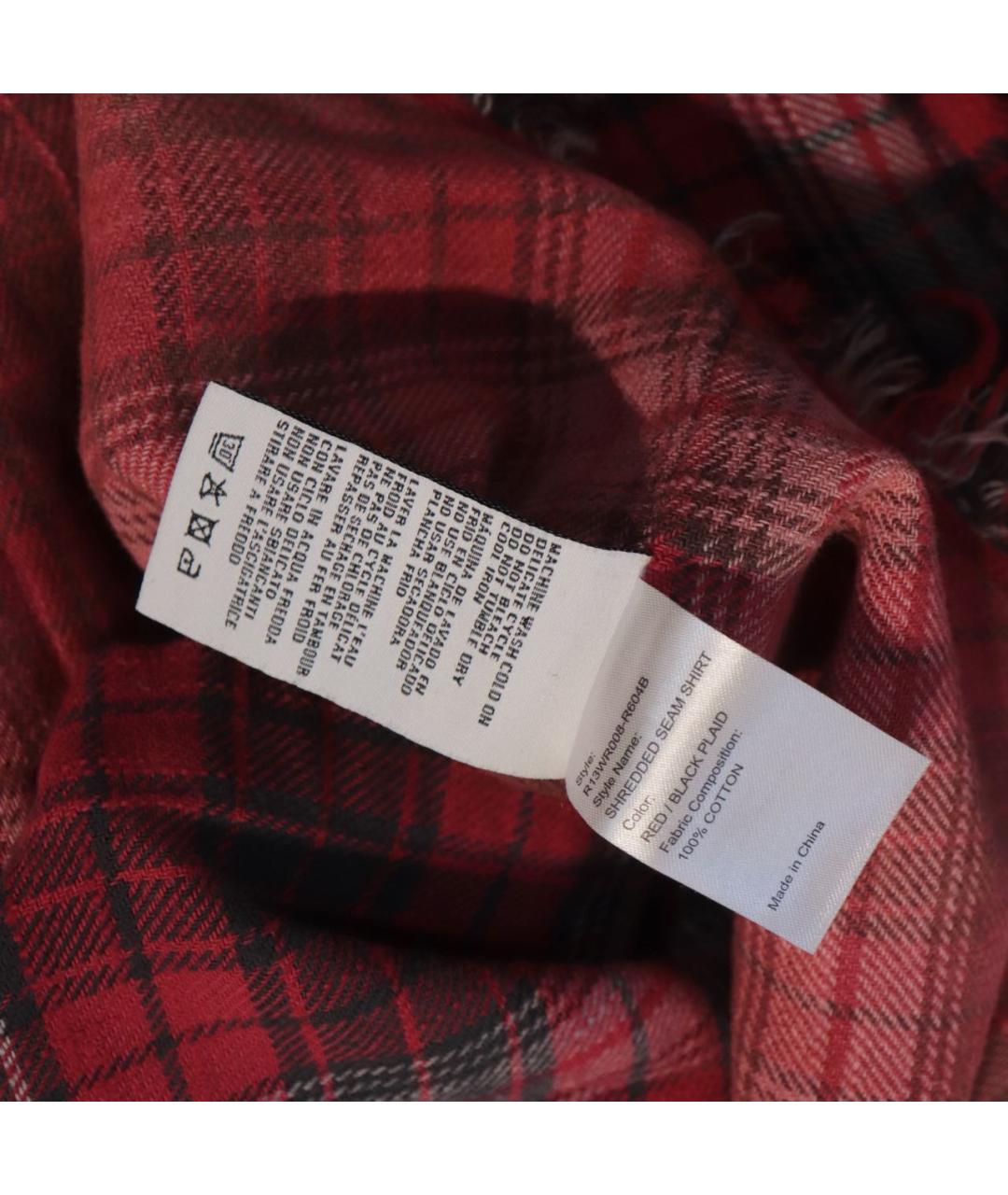 R13 Красная хлопковая рубашка, фото 7