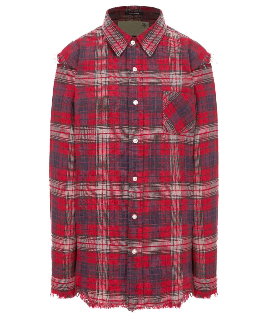 R13 Красная хлопковая рубашка, фото 9