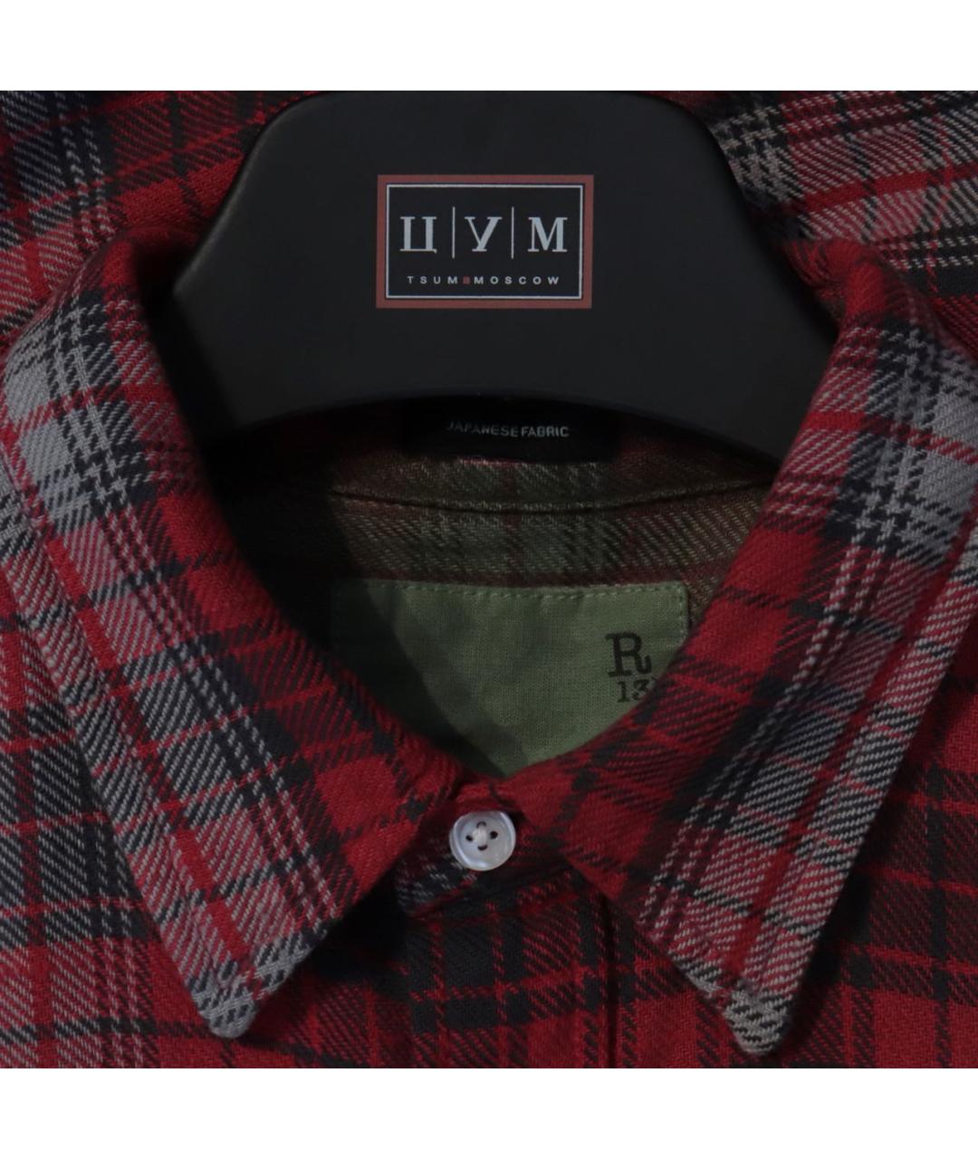 R13 Красная хлопковая рубашка, фото 4