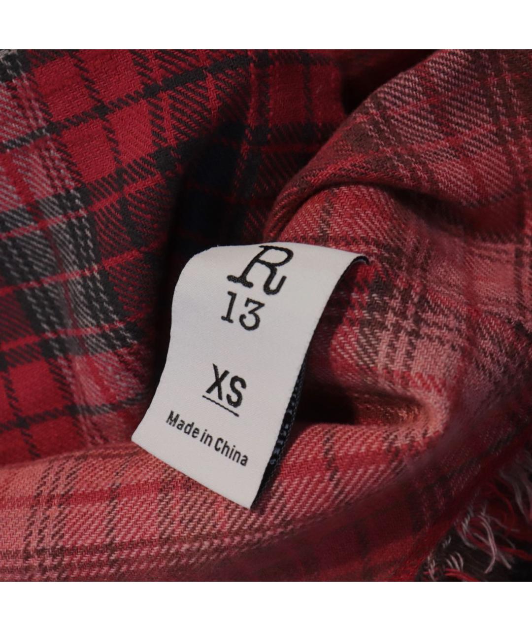 R13 Красная хлопковая рубашка, фото 6