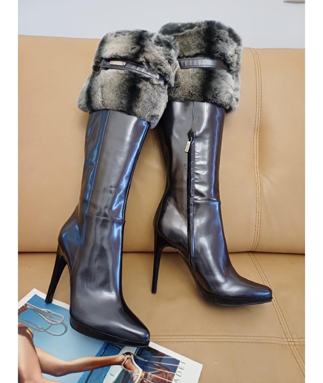 CASADEI Серые кожаные сапоги, фото 4