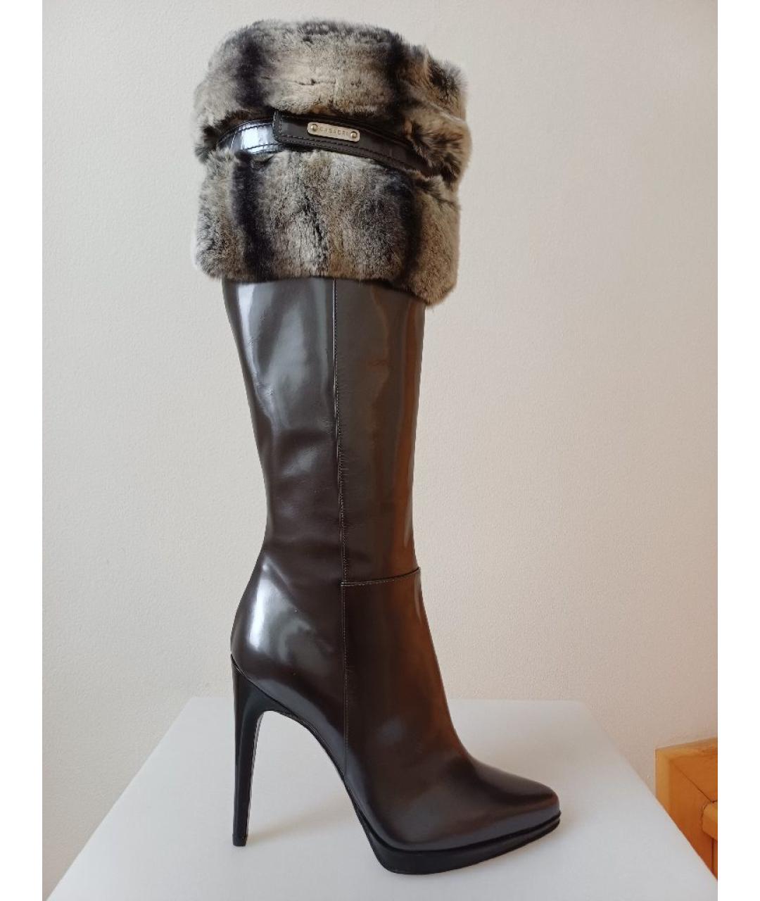 CASADEI Серые кожаные сапоги, фото 9