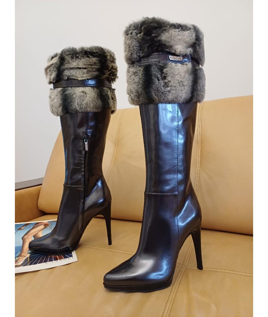 CASADEI Серые кожаные сапоги, фото 3