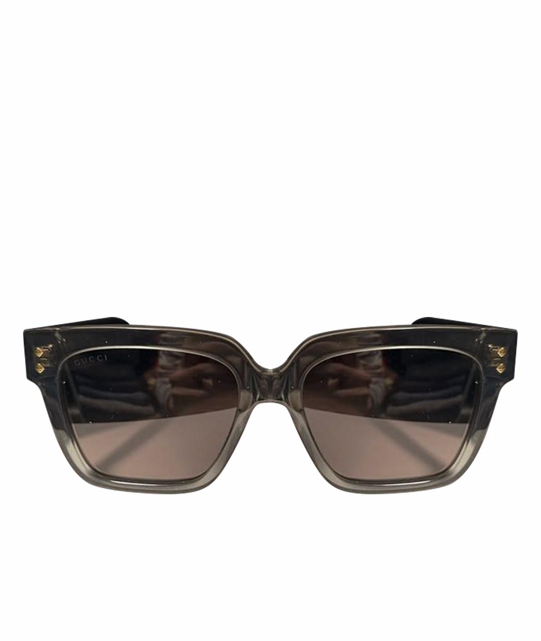 GUCCI Антрацитовые пластиковые солнцезащитные очки, фото 1