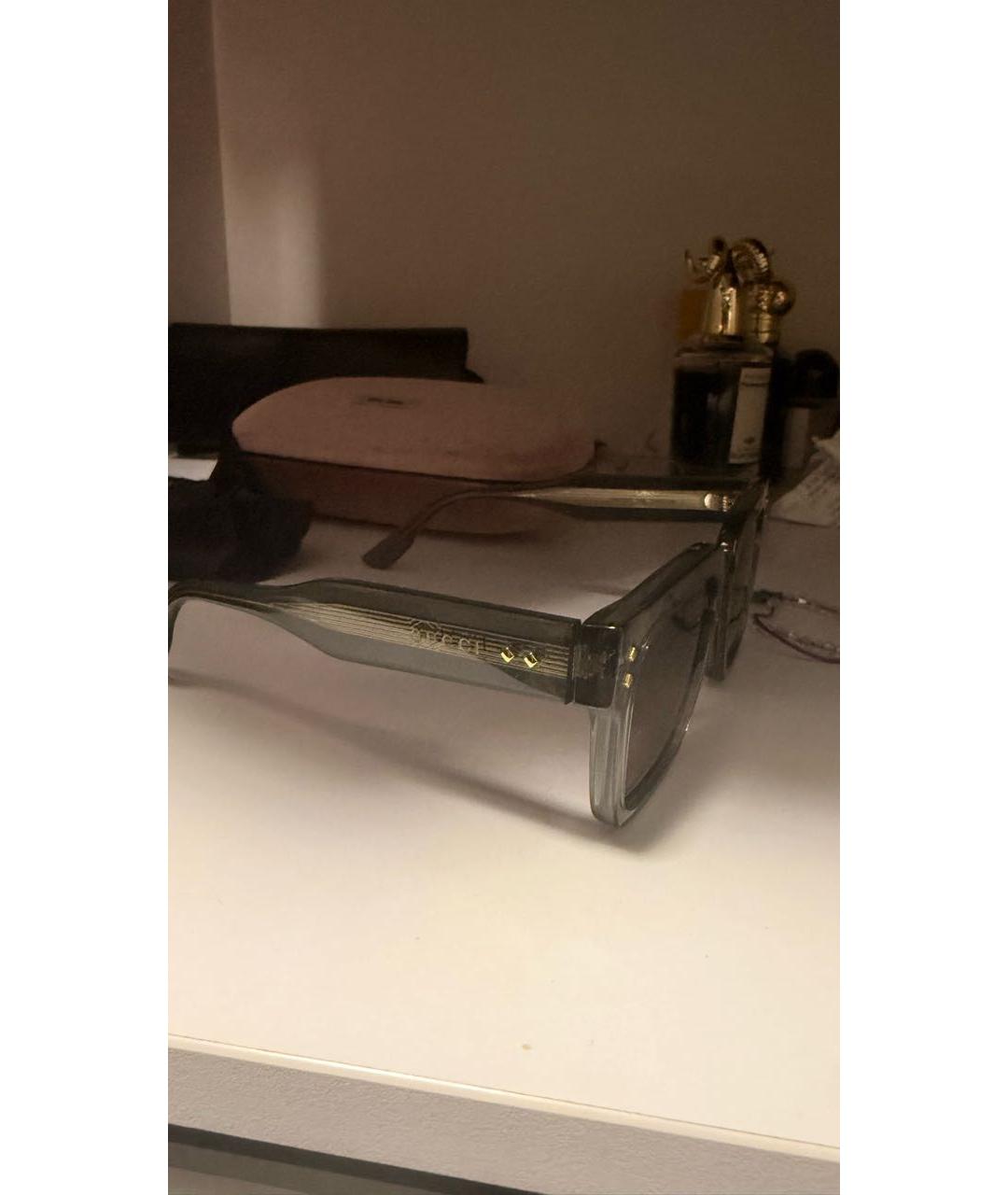 GUCCI Антрацитовые пластиковые солнцезащитные очки, фото 2