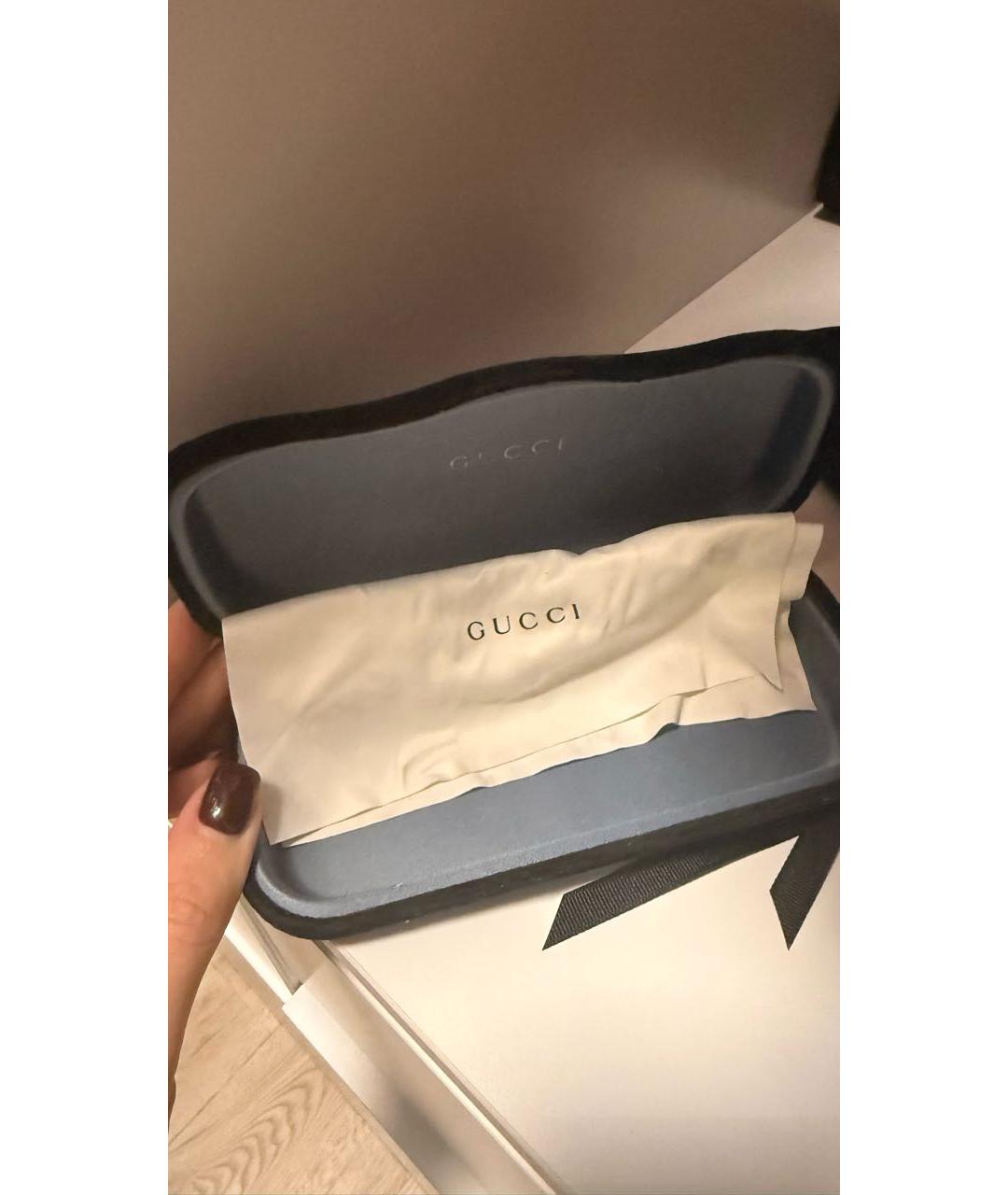 GUCCI Антрацитовые пластиковые солнцезащитные очки, фото 5