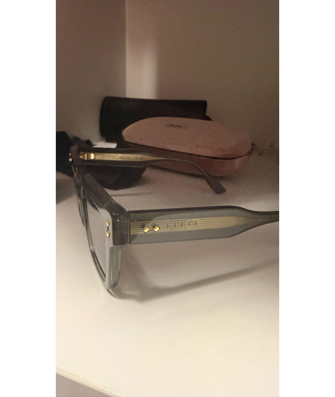 GUCCI Антрацитовые пластиковые солнцезащитные очки, фото 3
