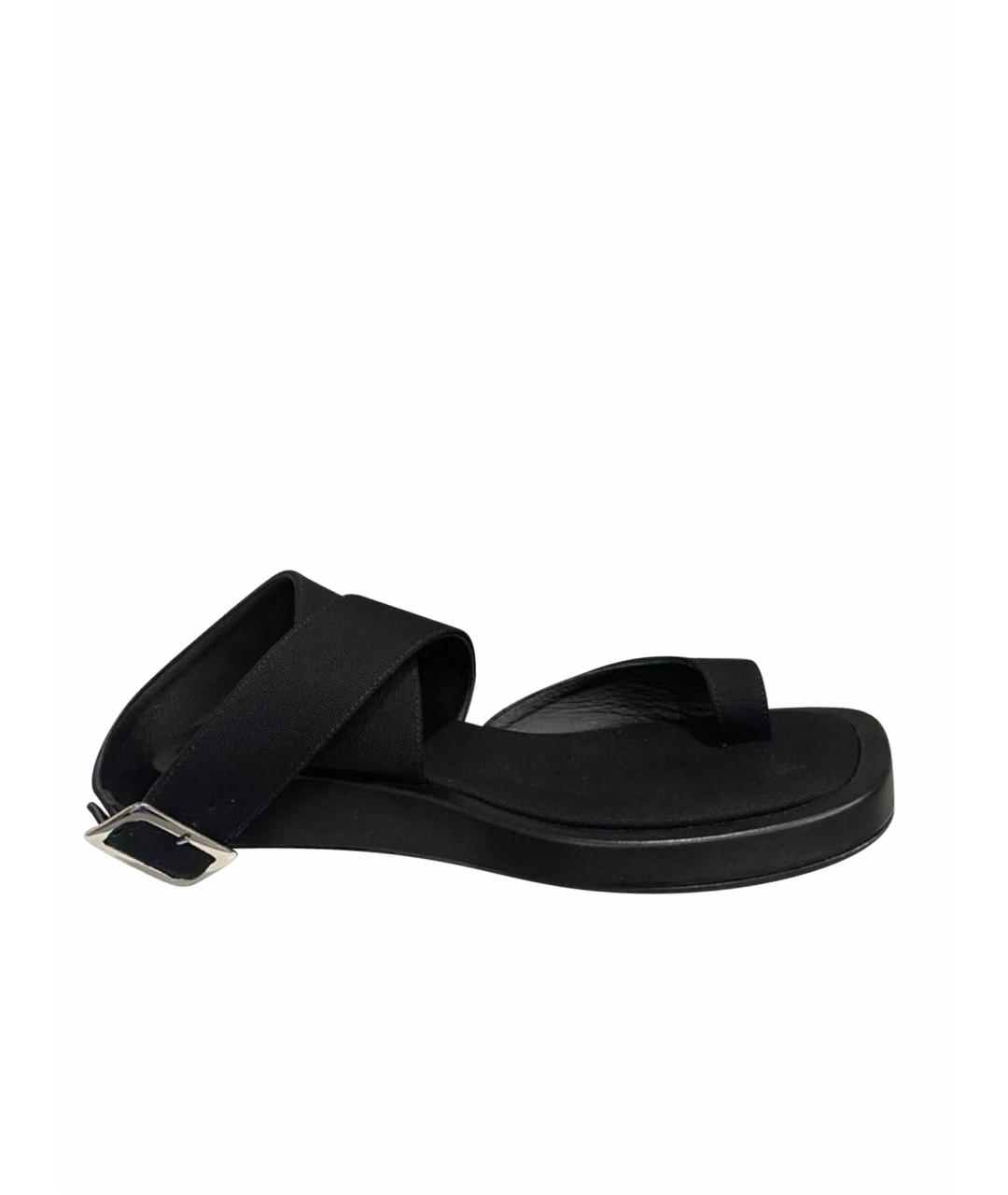 GIABORGHINI Черные кожаные босоножки, фото 1