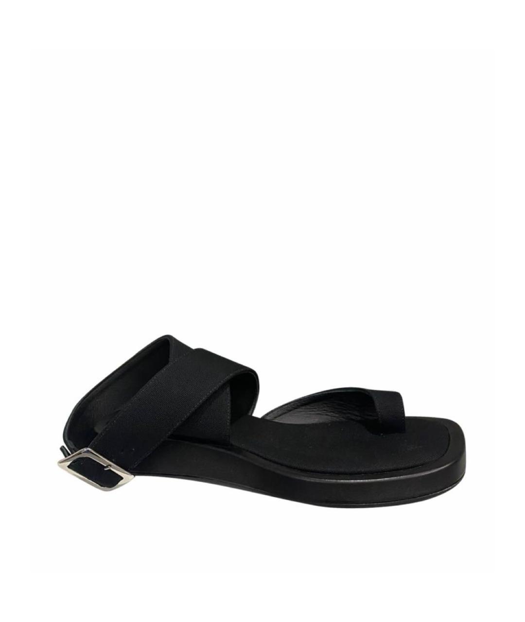 GIABORGHINI Черные кожаные босоножки, фото 5