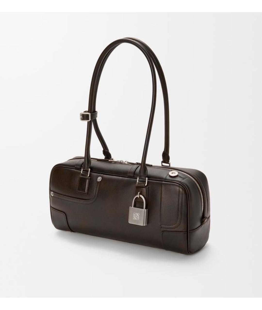 LOEWE Коричневая кожаная сумка через плечо, фото 4