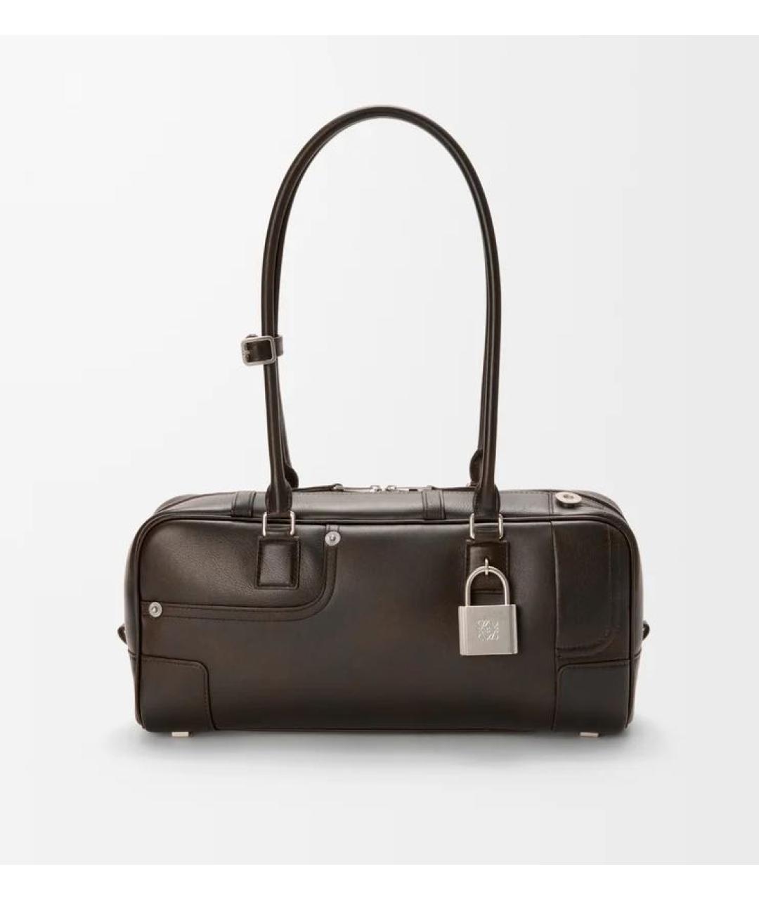 LOEWE Коричневая кожаная сумка через плечо, фото 6