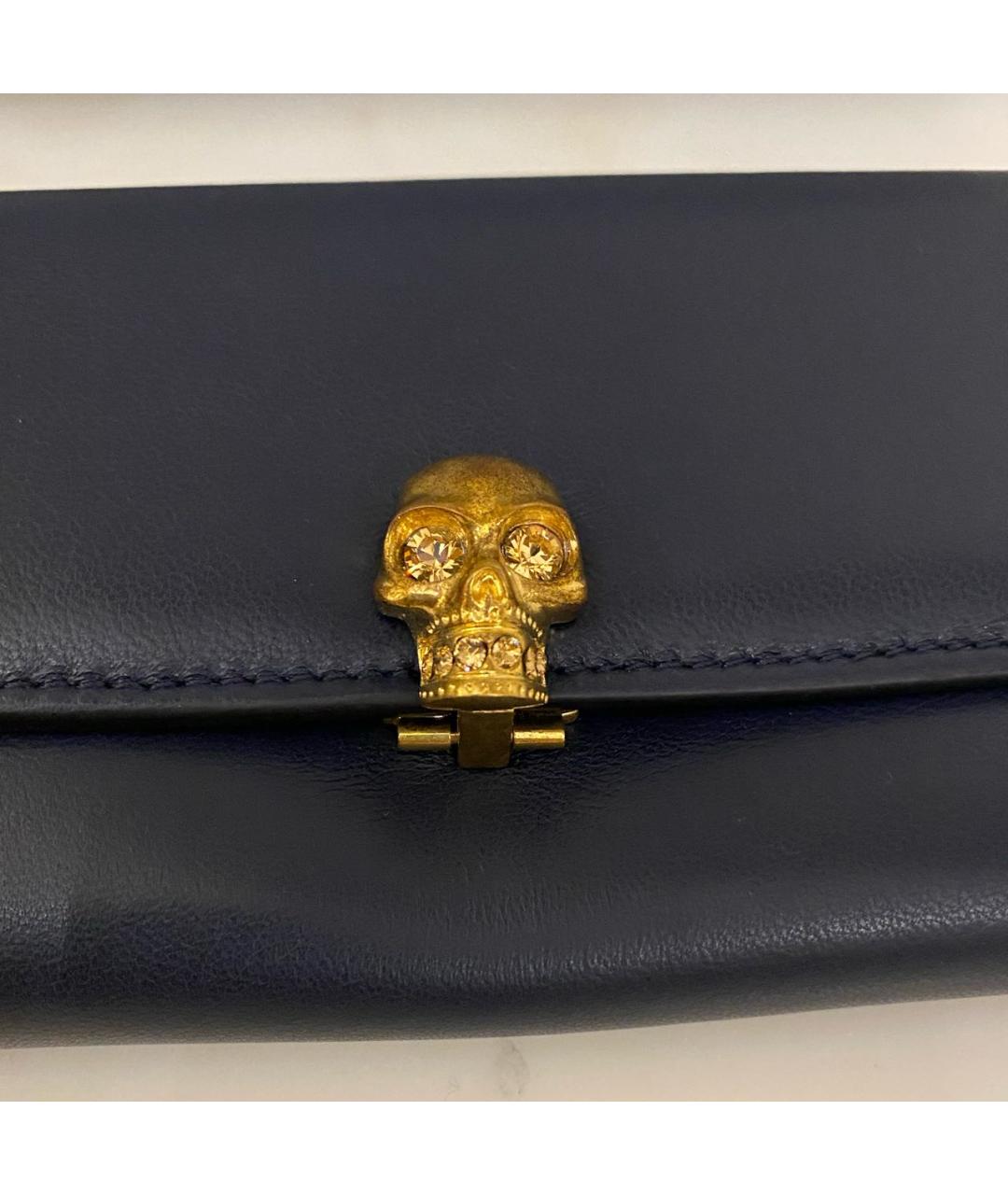 ALEXANDER MCQUEEN Темно-синий кожаный кошелек, фото 4