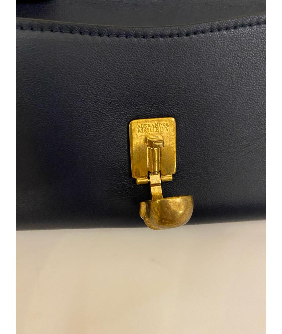 ALEXANDER MCQUEEN Темно-синий кожаный кошелек, фото 7