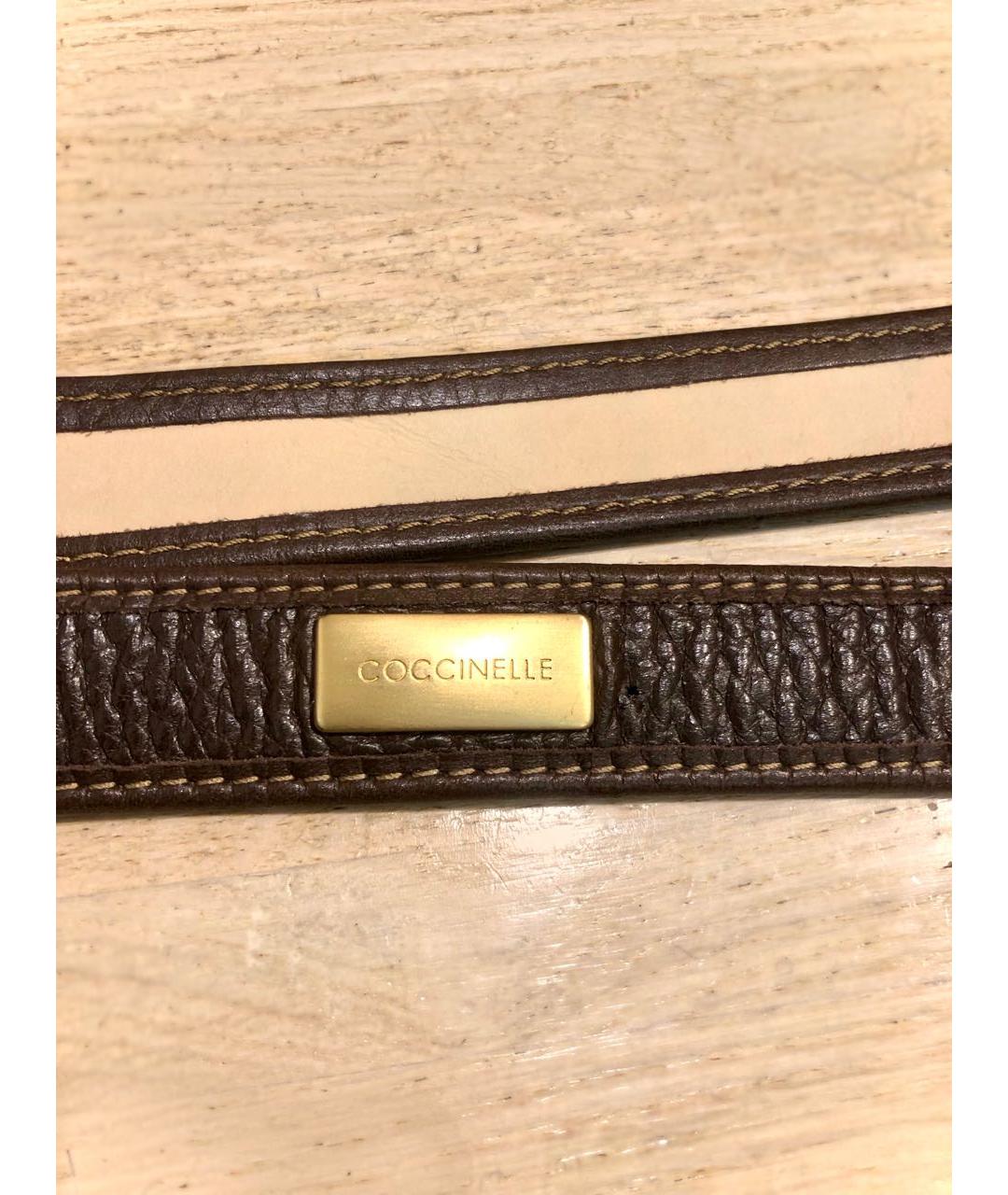 COCCINELLE Коричневый кожаный ремень, фото 3