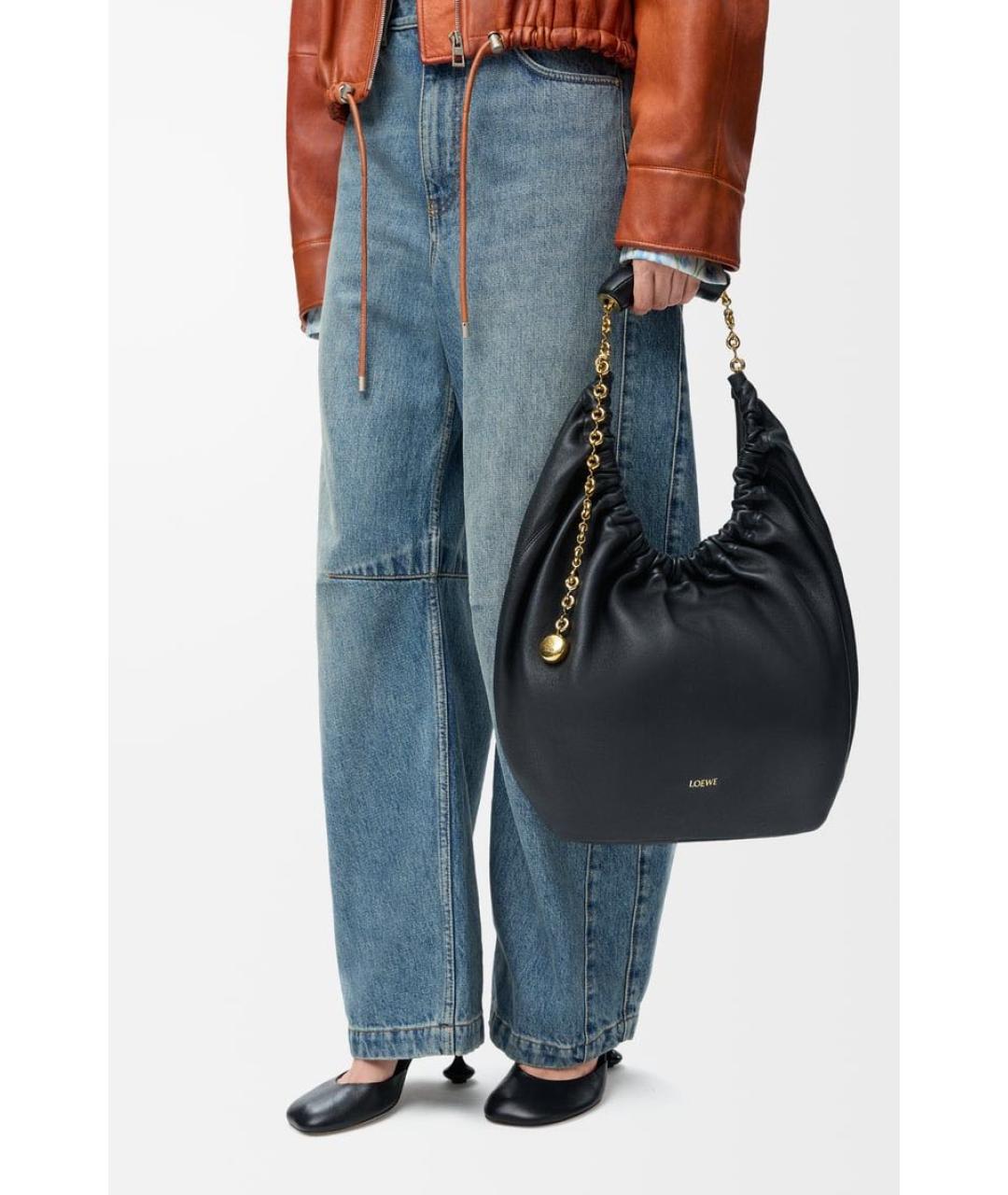 LOEWE Черная кожаная сумка через плечо, фото 3