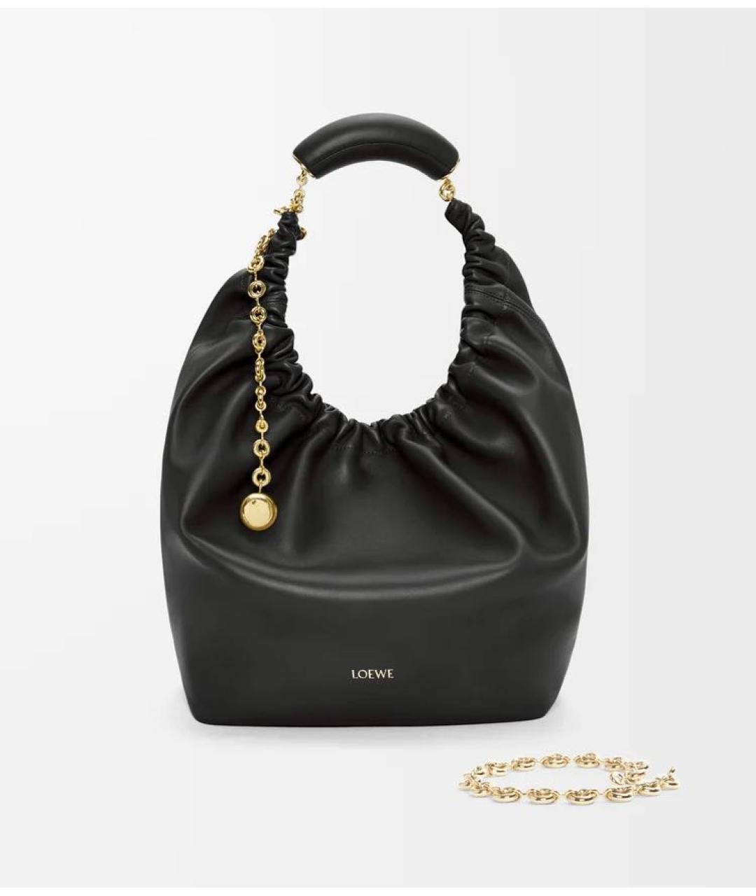 LOEWE Черная кожаная сумка через плечо, фото 4