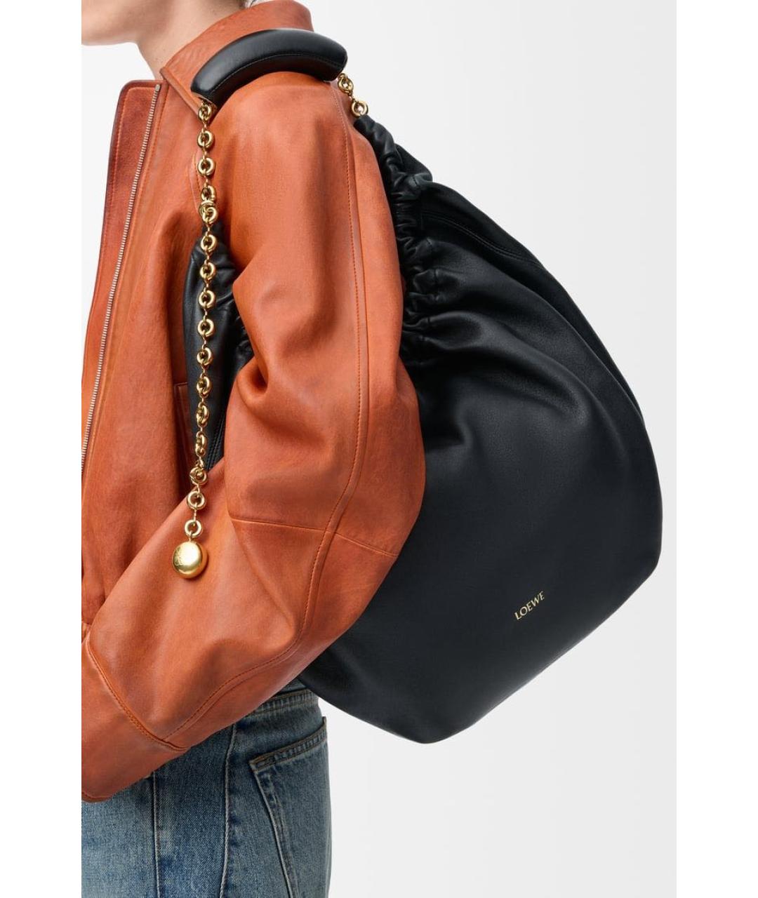 LOEWE Черная кожаная сумка через плечо, фото 2