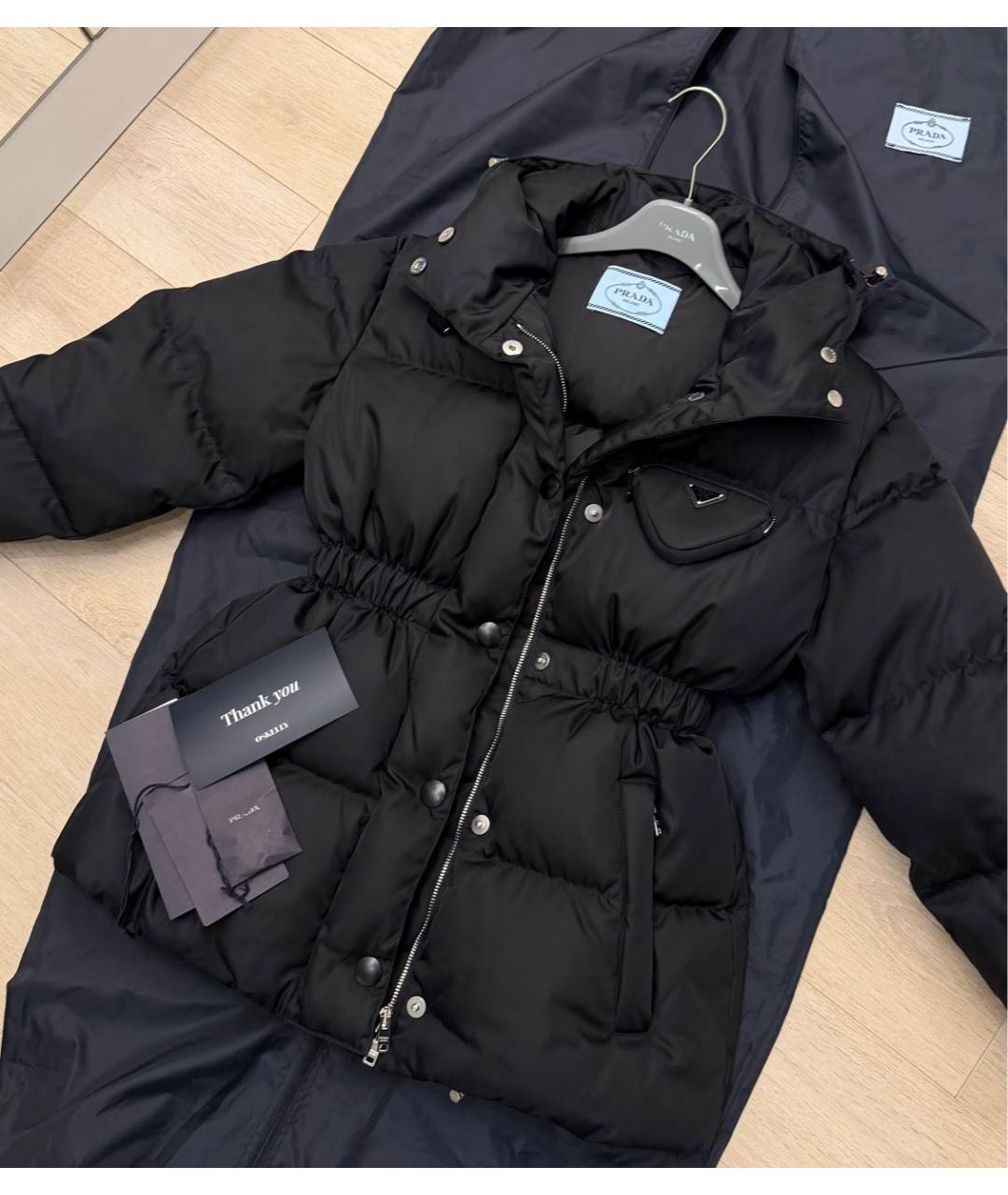 PRADA Черный хлопковый пуховик, фото 3