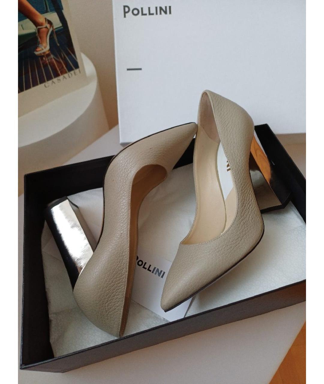 POLLINI Серые кожаные туфли, фото 4