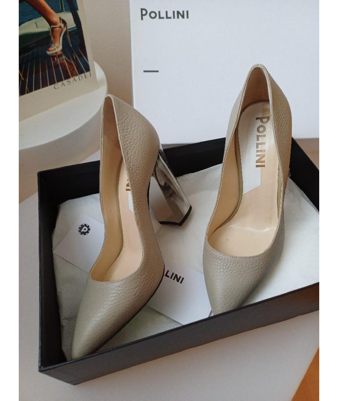 POLLINI Серые кожаные туфли, фото 3