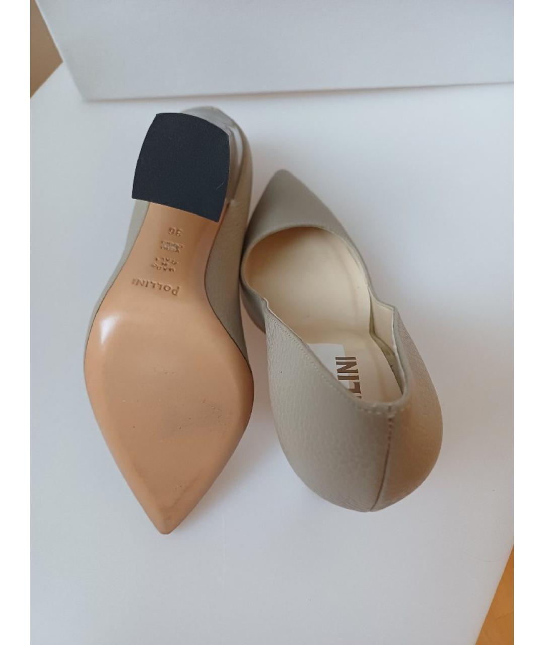 POLLINI Серые кожаные туфли, фото 9