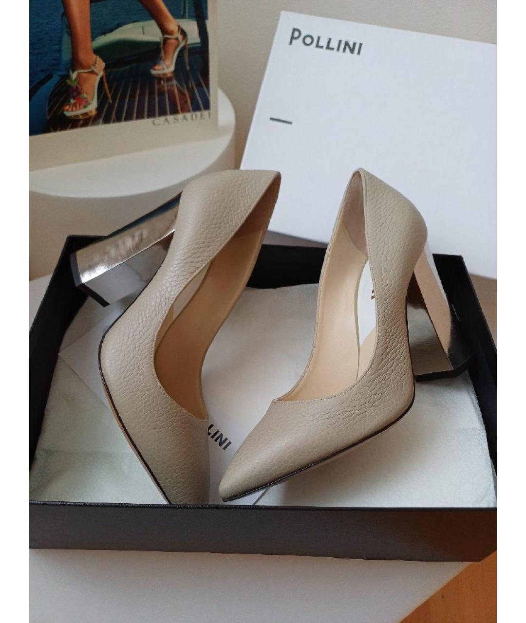 POLLINI Серые кожаные туфли, фото 6