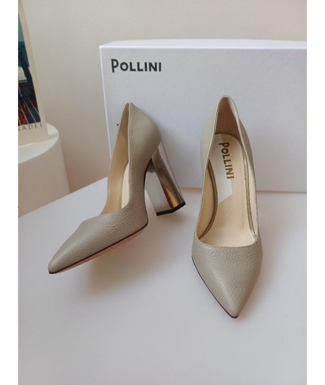 POLLINI Серые кожаные туфли, фото 5