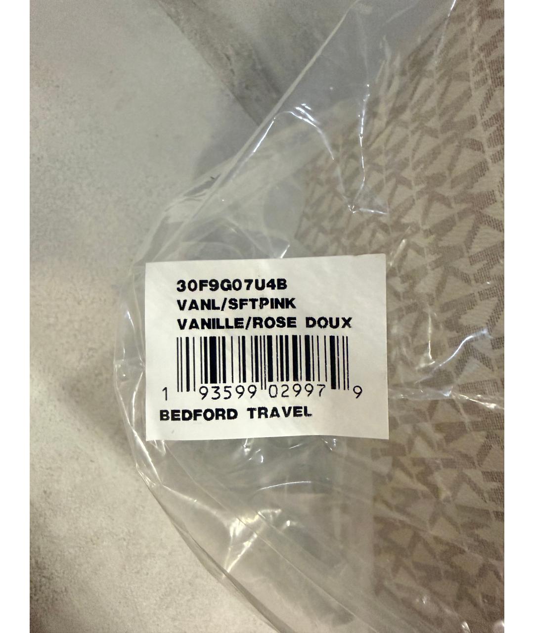 MICHAEL KORS Бежевая дорожная/спортивная сумка из искусственной кожи, фото 7