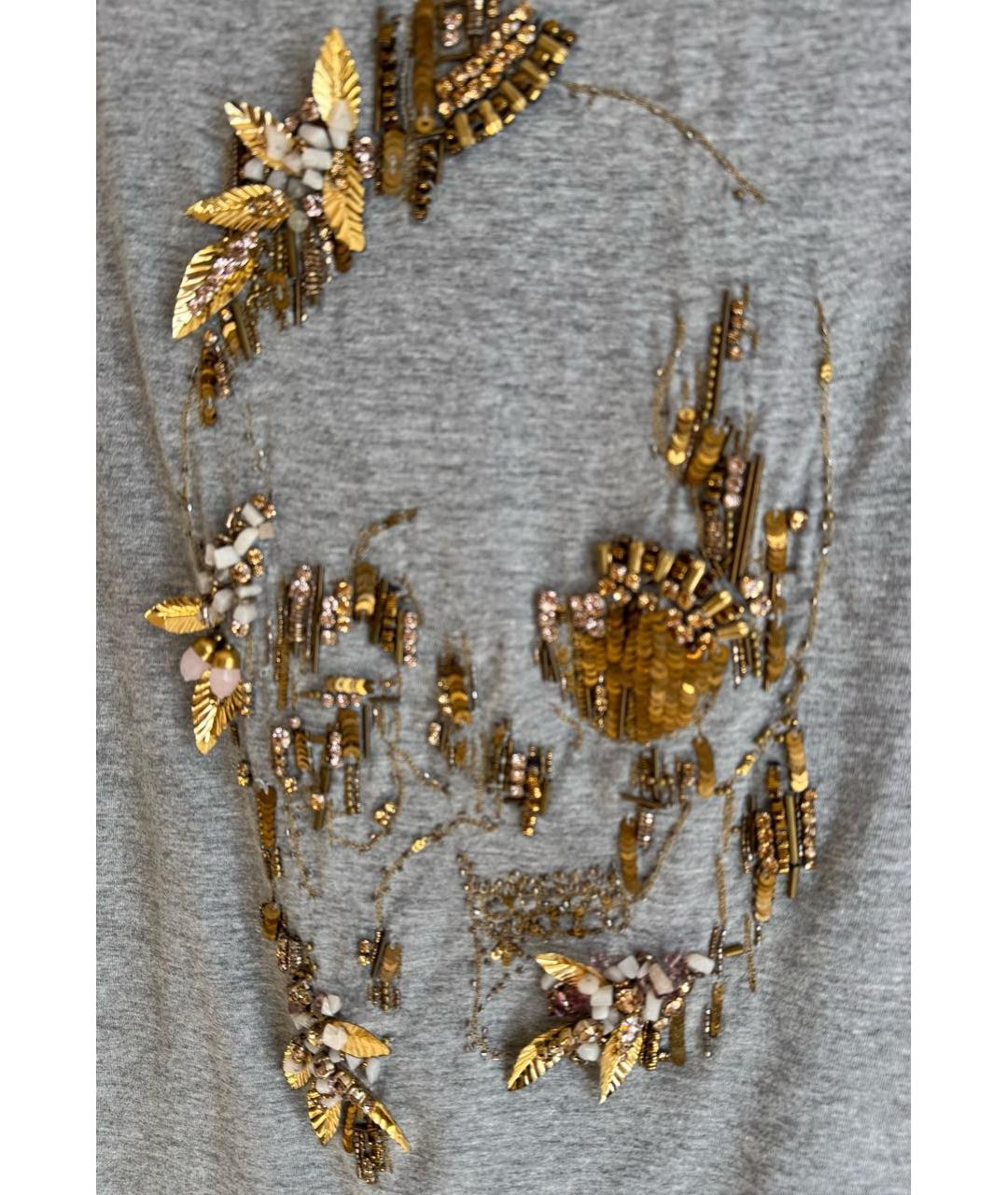 ALEXANDER MCQUEEN Серая хлопковая футболка, фото 3