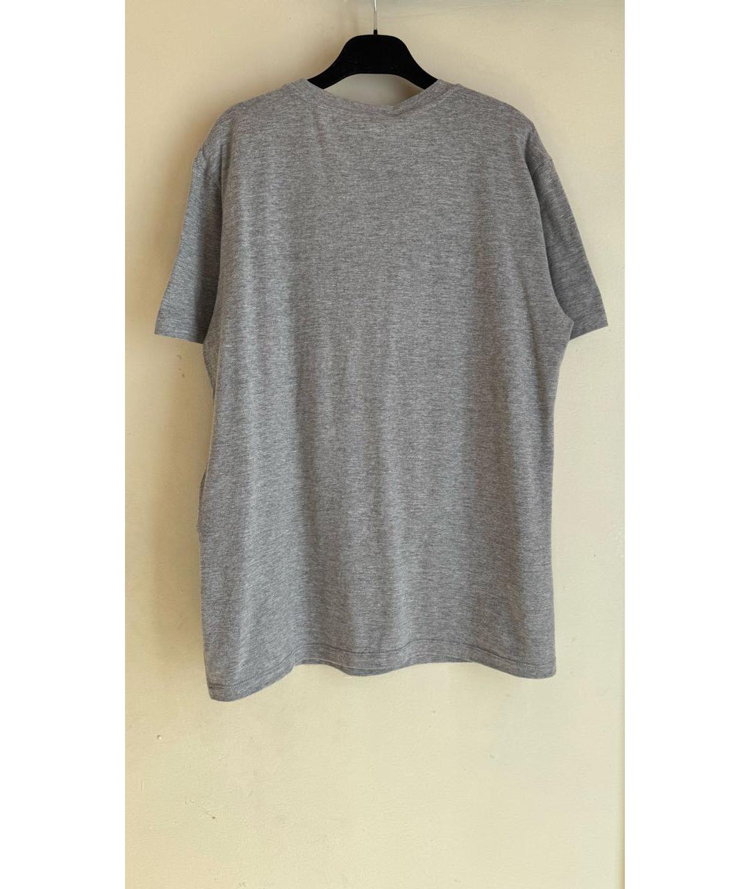 ALEXANDER MCQUEEN Серая хлопковая футболка, фото 5