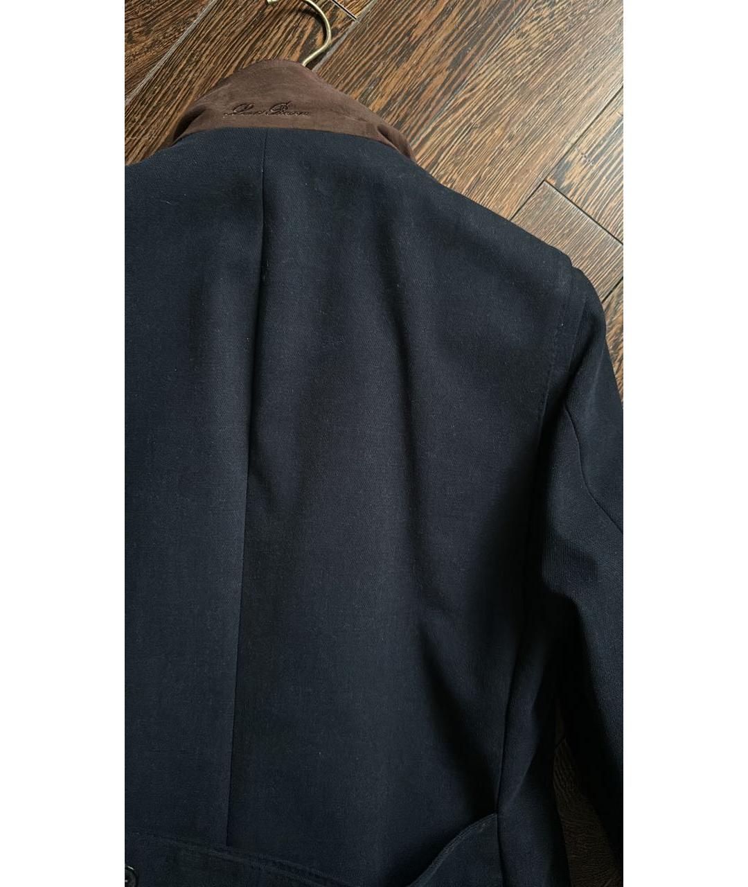 LORO PIANA Темно-синее шерстяное пальто, фото 6