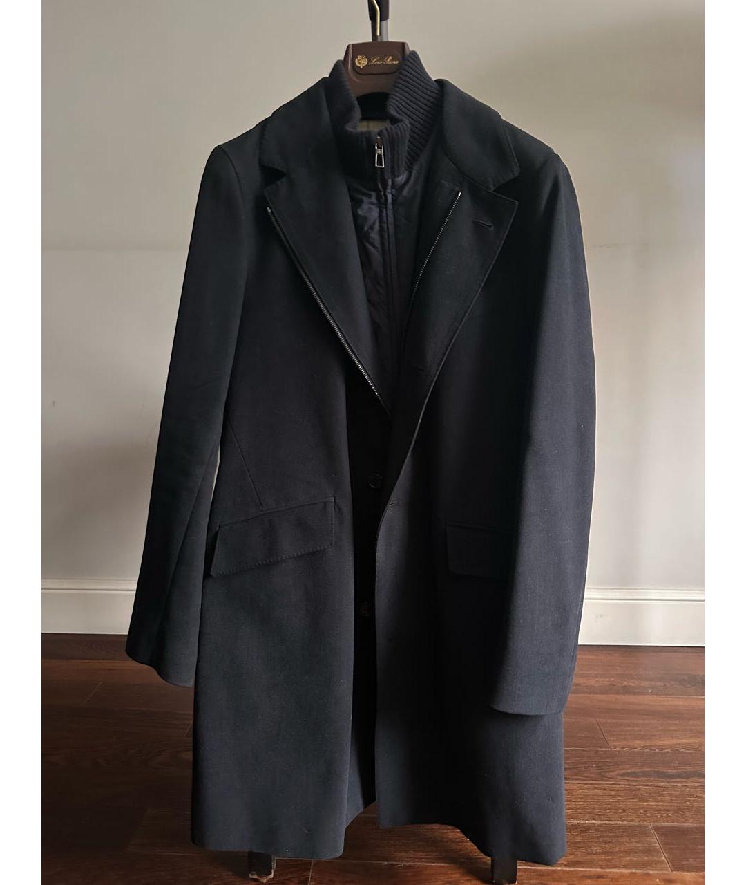 LORO PIANA Темно-синее шерстяное пальто, фото 9