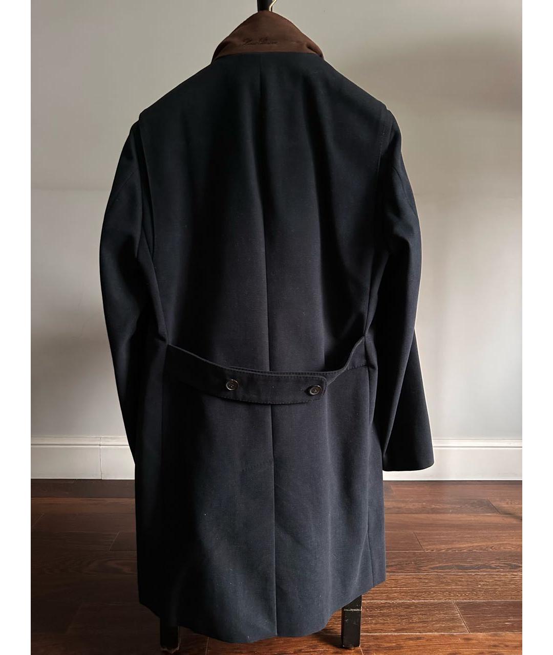LORO PIANA Темно-синее шерстяное пальто, фото 2