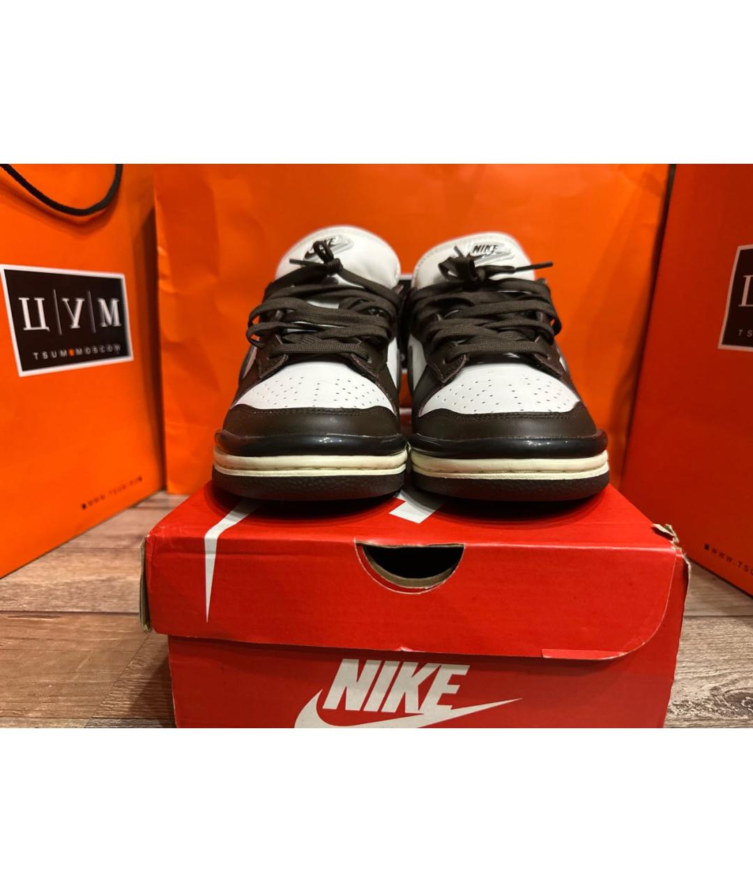 NIKE Коричневые кожаные кеды, фото 5