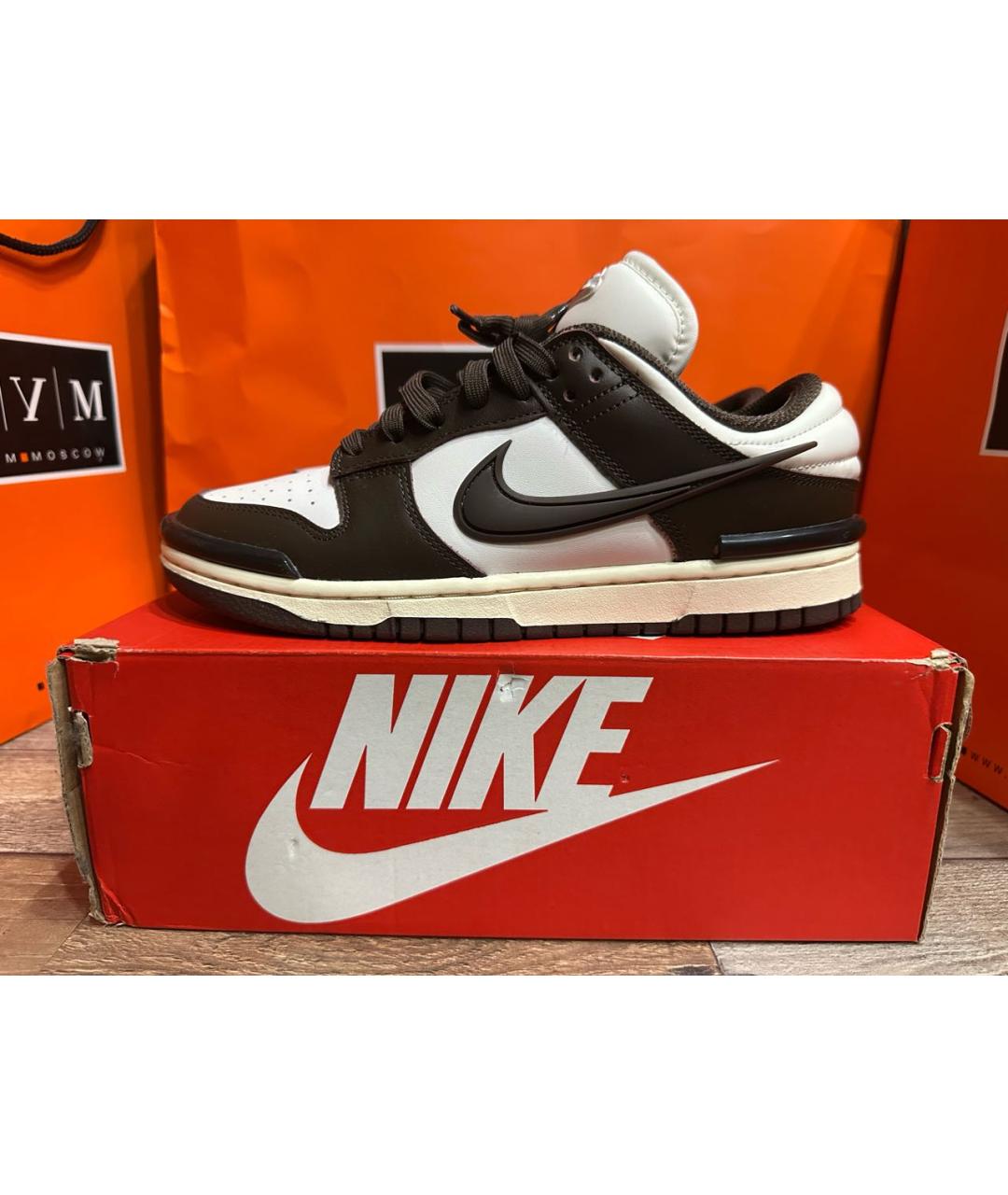 NIKE Коричневые кожаные кеды, фото 4