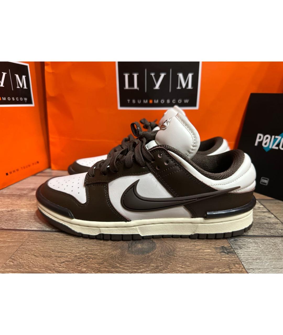 NIKE Коричневые кожаные кеды, фото 9