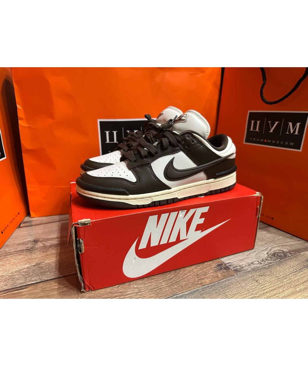 NIKE Коричневые кожаные кеды, фото 2