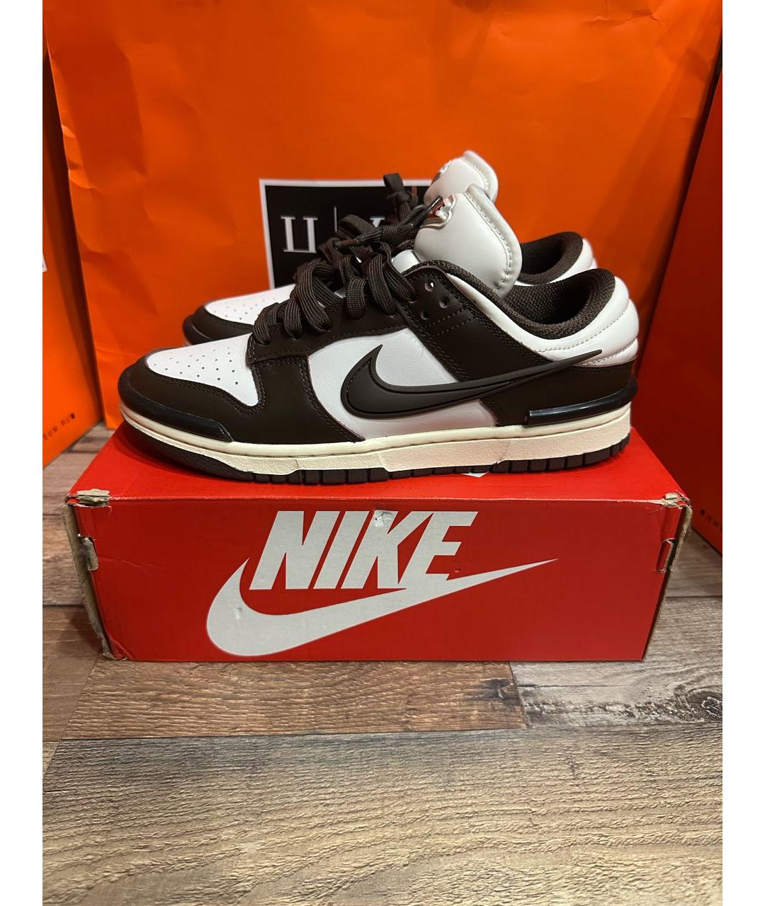 NIKE Коричневые кожаные кеды, фото 3