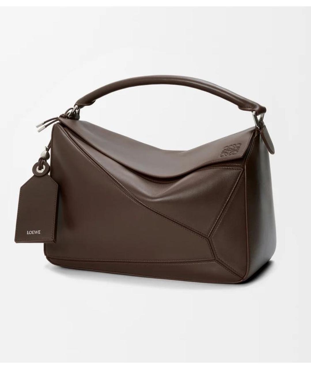 LOEWE Коричневая кожаная сумка на плечо, фото 6