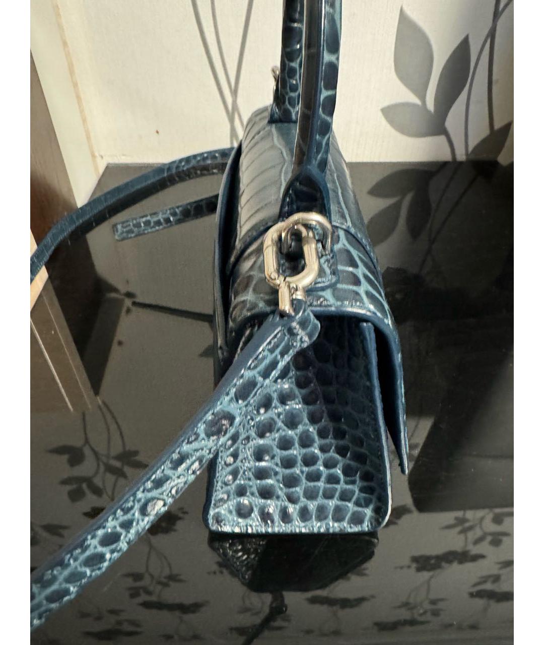 BALENCIAGA Темно-синяя кожаная сумка с короткими ручками, фото 2