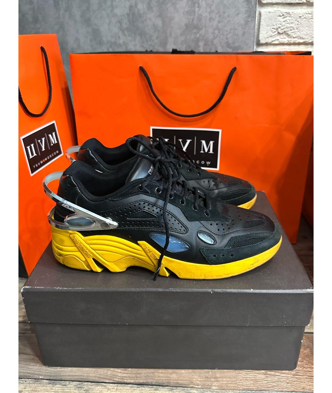 RAF SIMONS Желтые кожаные низкие кроссовки / кеды, фото 2