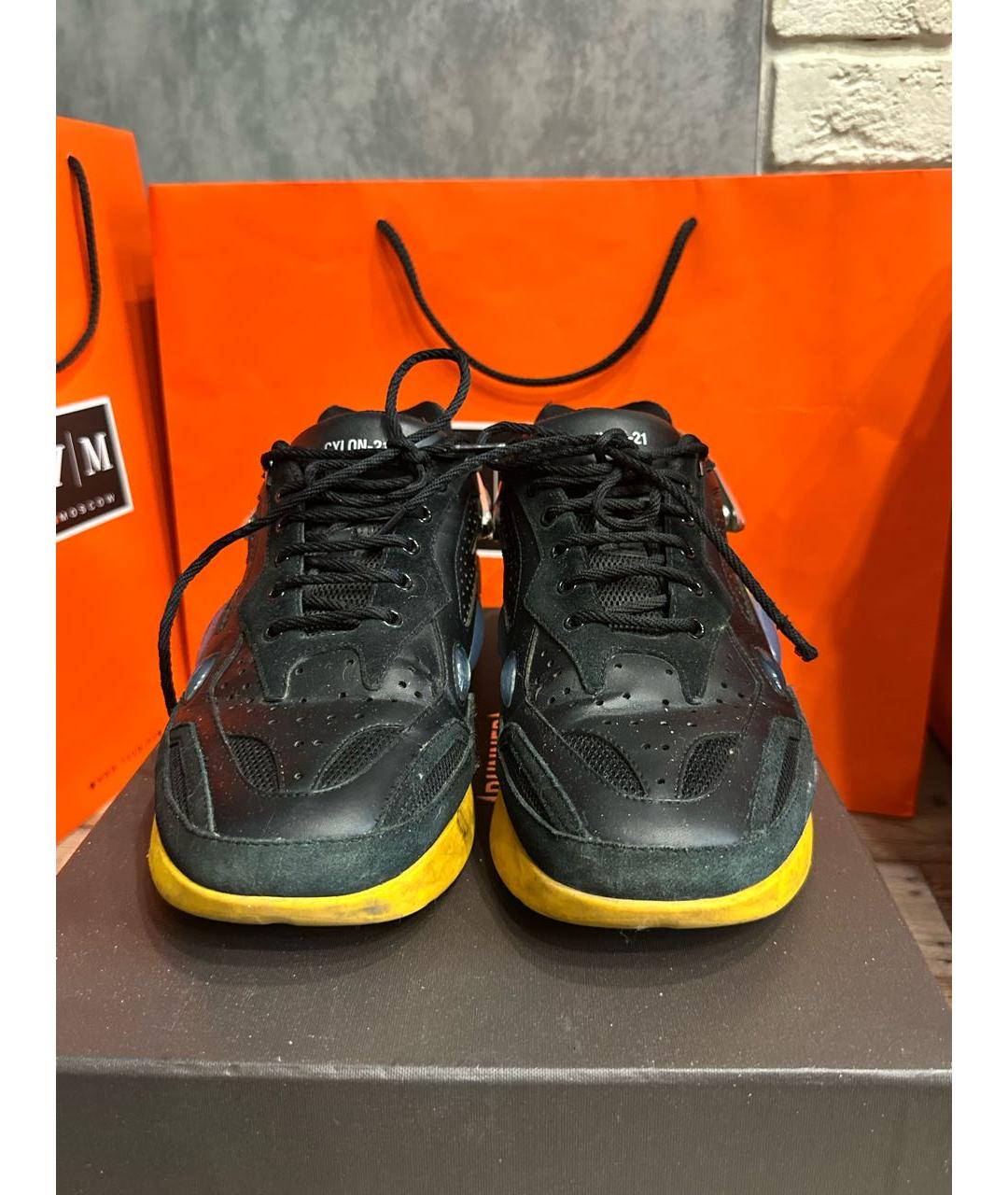 RAF SIMONS Желтые кожаные низкие кроссовки / кеды, фото 4