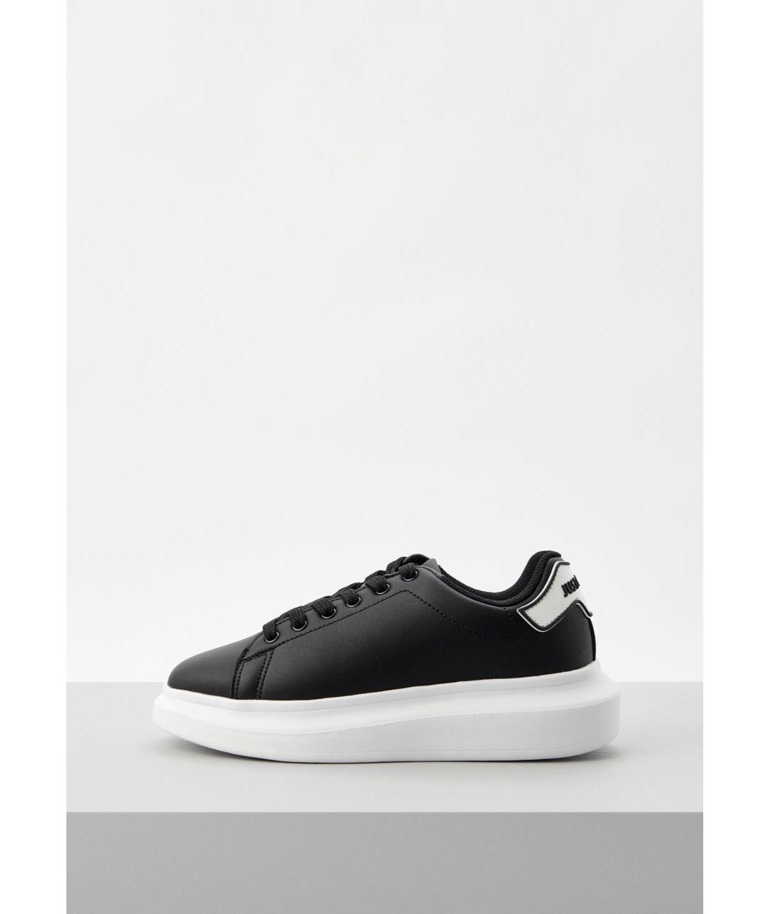 JUST CAVALLI Черные кожаные кеды, фото 6