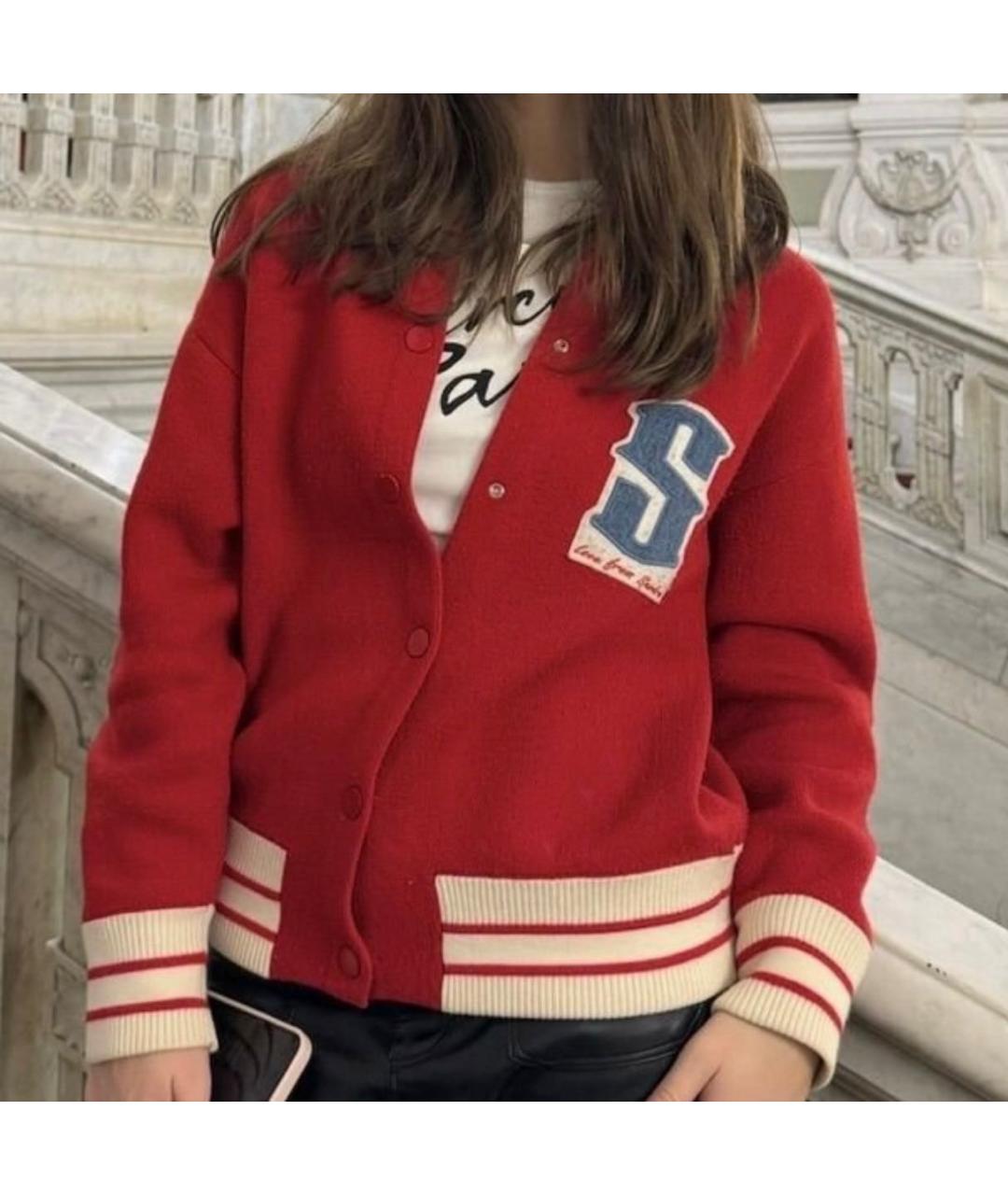 SANDRO Красный шерстяной кардиган, фото 3