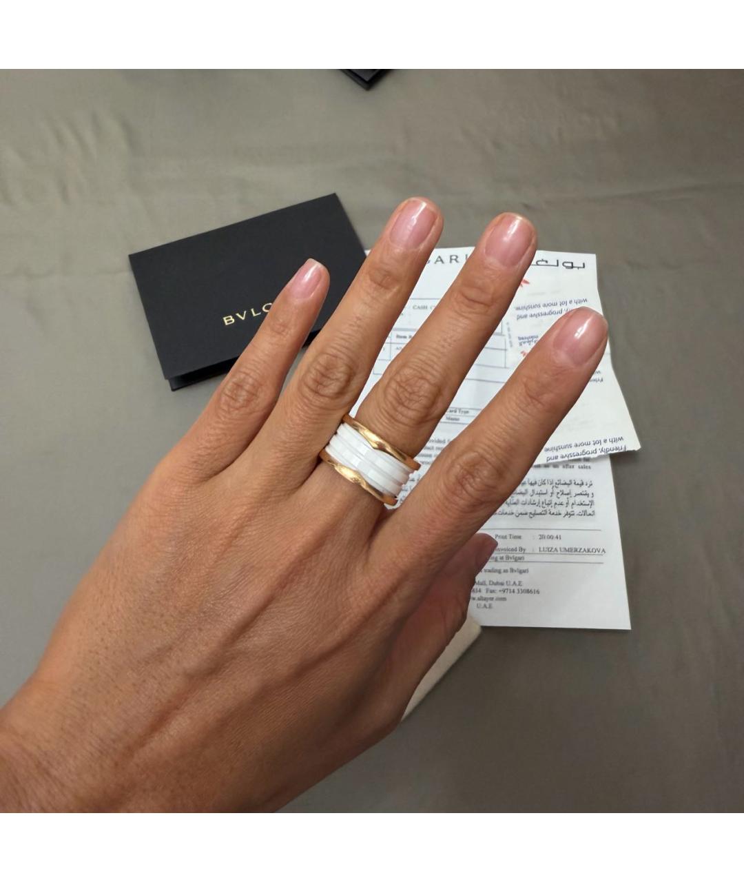 BVLGARI Белое кольцо из желтого золота, фото 2
