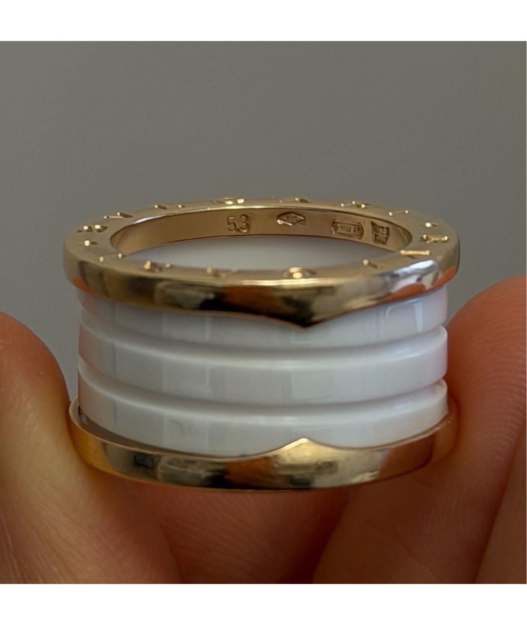 BVLGARI Белое кольцо из желтого золота, фото 8