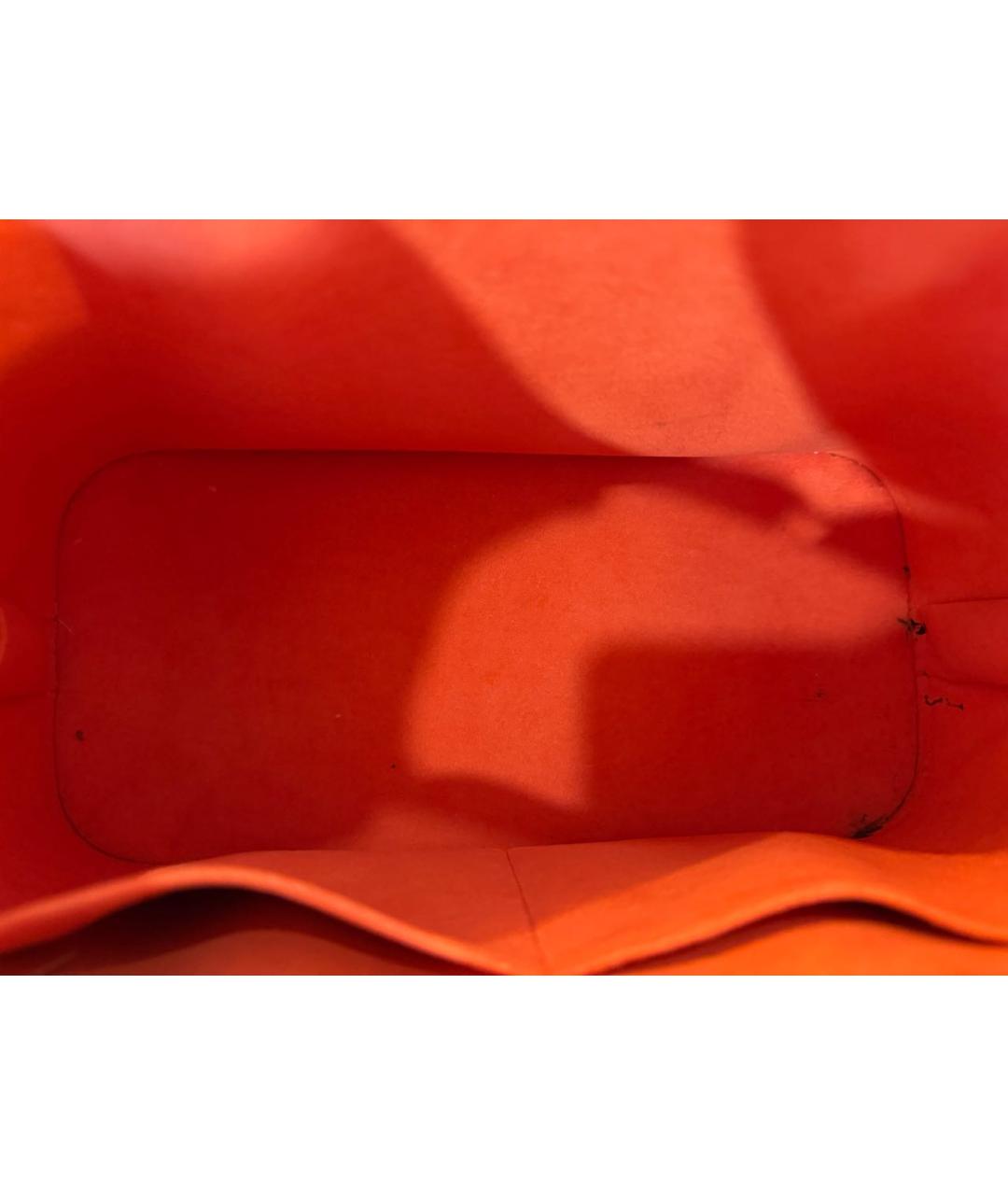 LOUIS VUITTON Оранжевая кожаная сумка с короткими ручками, фото 4