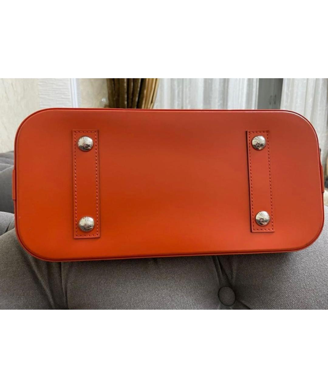 LOUIS VUITTON Оранжевая кожаная сумка с короткими ручками, фото 7